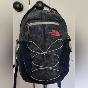 Navy/ Coral Gently used North Face Bookbag